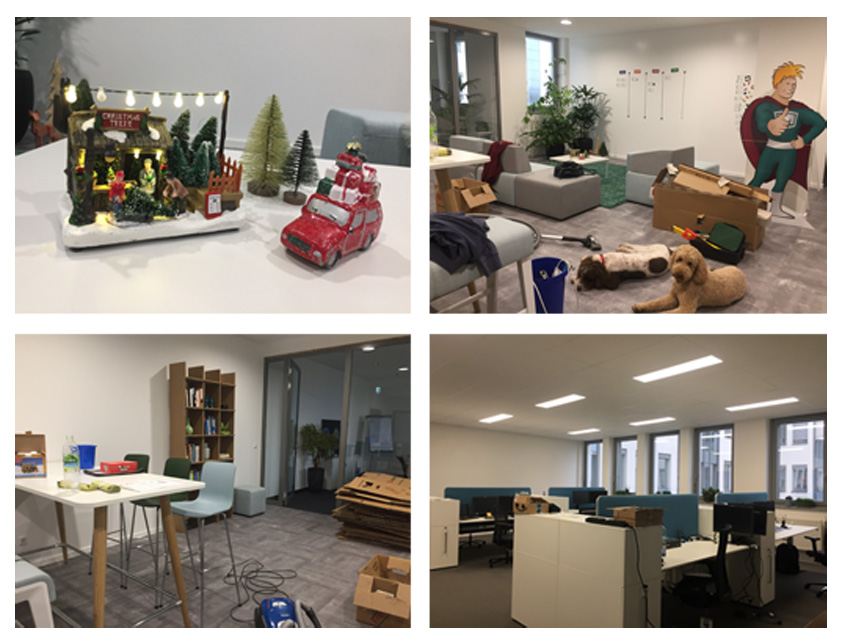 Das neue Büro am Tag des Umzugs