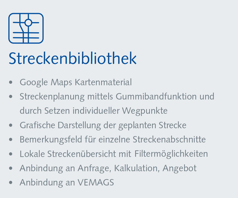 Spezielle Funktionen für die Schwerlastlogistik in der Streckenbibliothek der Logistiksoftware