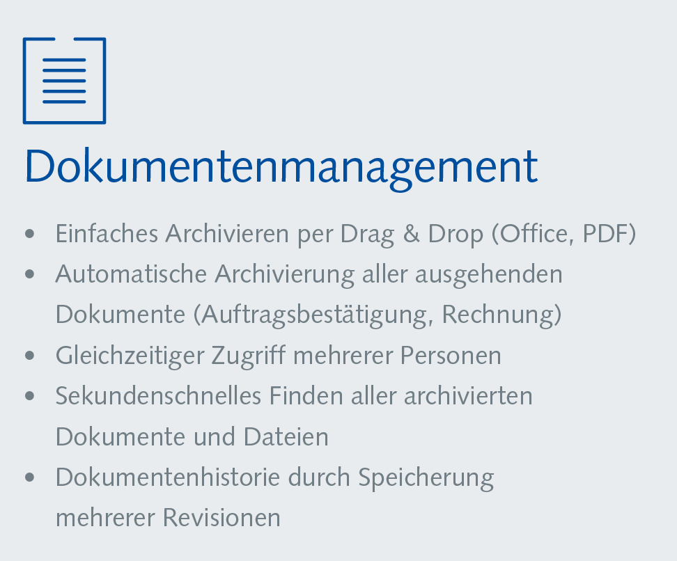 Spezeille Funktionen für die Schwerlast Dokumentenmanagement in der Logistiksoftware